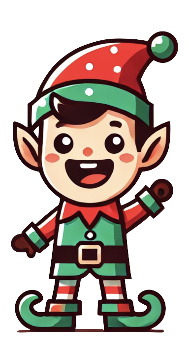 A happy winner elf.
